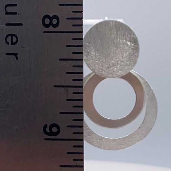 Earring, NWOT, solid 925 sterling, brushed and mirror finish, hand made - Picture 4 of 16